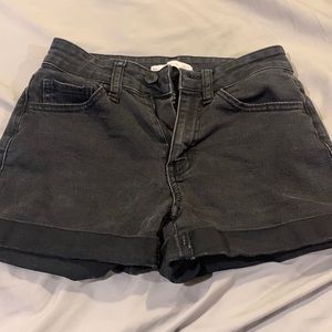black high rise jean shorts